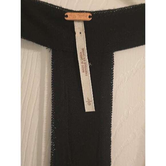 Free People Dance Of The Night Black & Silver Metallic Cut Out Dress Large - Picture 5 of 5